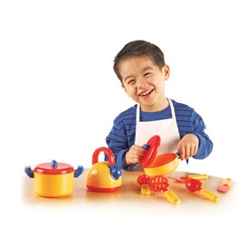 Learning Resources Pretend & Play Cooking Set - 10 Pieces, Ages 3+, Kitchen Food Toys for Toddlers, Gifts for Kids