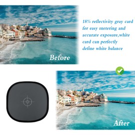 30 x 30 cm White Balance Cards 18% Grey Card for Manual White Balance 2 Side Reflector Grey Card Photography Accessories with Storage Bag