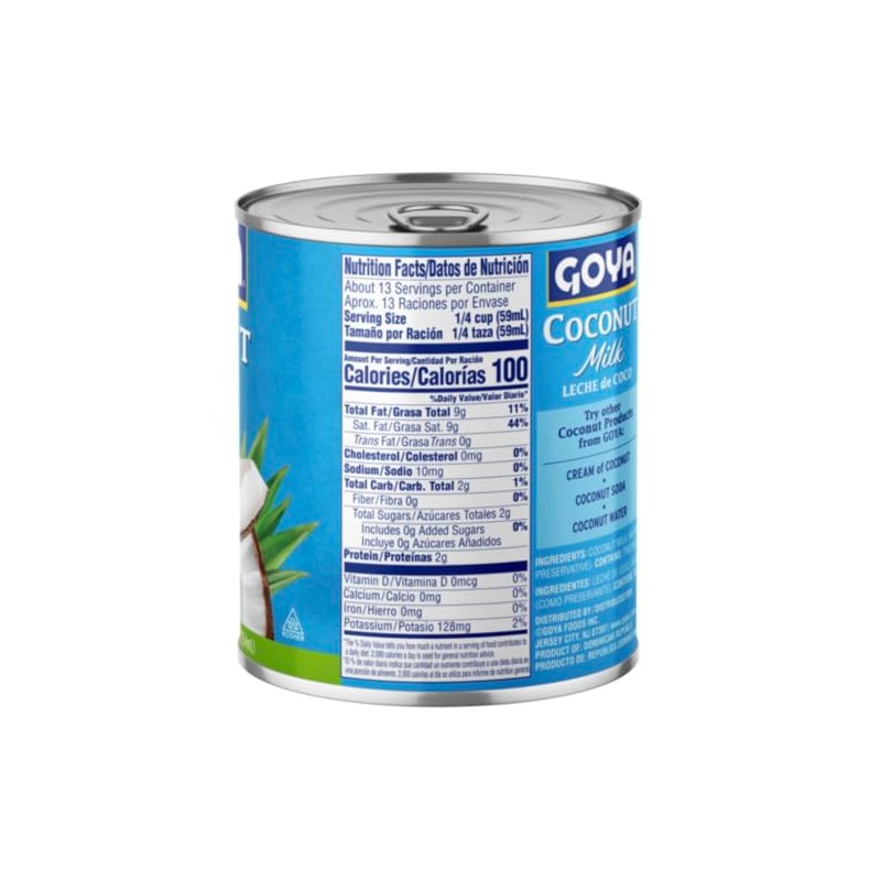 Goya Leche De Coco, 25.5 Oz, Paquete De 2