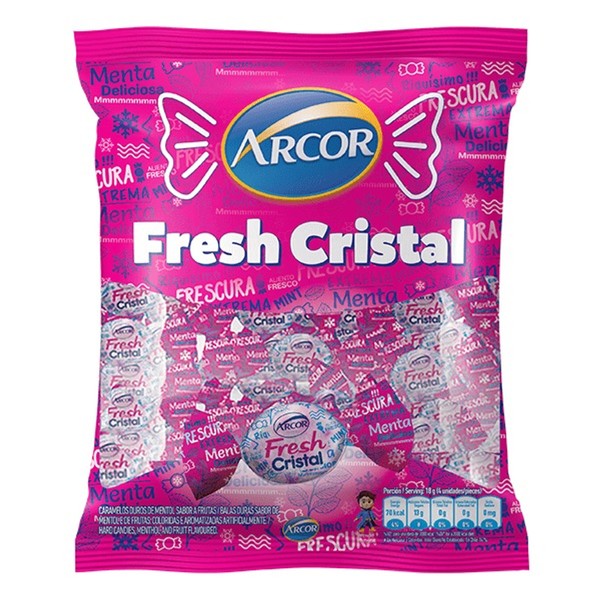 Arcor Caramelos Arcor Fresh Cristal Cristal Mint Hard Candy Fruits Flavor, 405 g / 14.29 oz bag