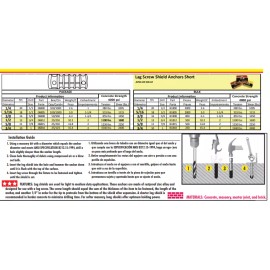 Redding Fasteners (Qty 10) 5/16" x 1-1/4" Lag Shield Anchor Short Zinc Alloy 1/2" Hole