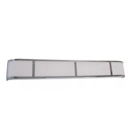 Homenhancements 36" Curved Chrome And Frosted Acrylic Bath Vanity Wall