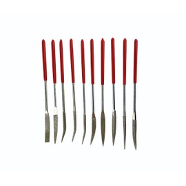 Proops Diamond Needle File Set, 10 Bent Files, Jeweller Jewellery Repair Modelling Shaping 140mm (M0303). Free UK Postage