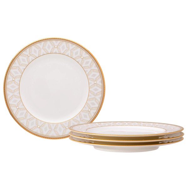 Noritake Noble Cultured Pearl Set Of 4 Bread & Butter/Appetiz