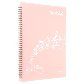 MECCANIXITY Sheet Music Folder Display 30 Sleeves 60 Pages Spiral Binder Organizer, Letter Size 8.5 x 11 Paper A4 Documents Storage Holder Bag (Pink)