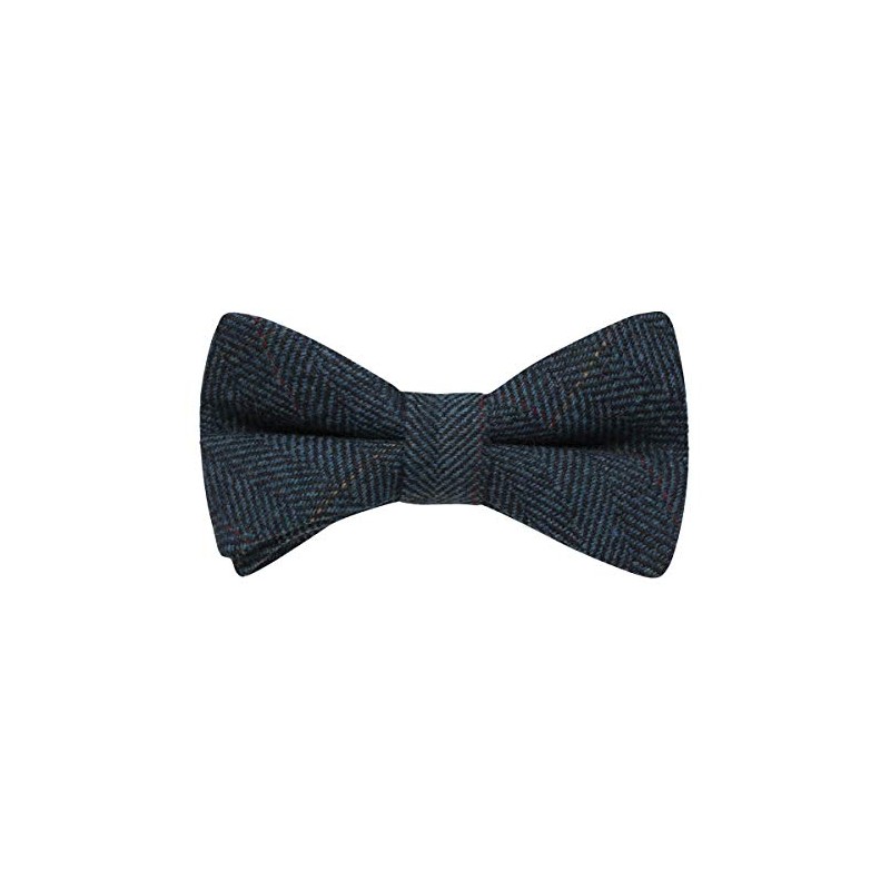 Lujosa corbata de espiga azul vaquera de lazo