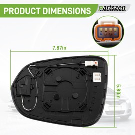 partszen 879310E250 Passenger Side Mirror Glass Heated Fit for Lexus NX300 NX200t RX350 RX450h 2015-2020