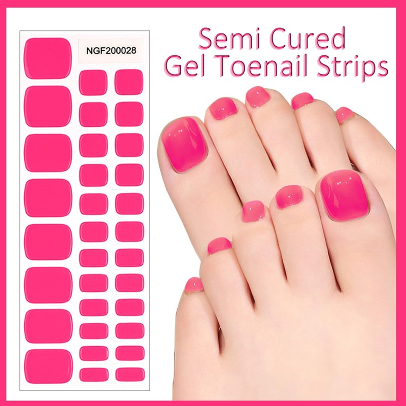 Semi Cured Gel Toenail Strips, 16 Sizes 32 Pcs Hot
