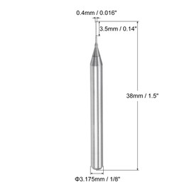 sourcing map 10Pcs 0.4mm Carbide End Mill Engraving Milling Cutter CNC Router Bits for PCB Machine, 1/8" Shank