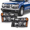 SOCKIR 4pcs Headlight Assembly Compatible with 04-12 Chevy Colorado /