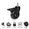 Hirate 3" Caster with 3/8"-16UNC Threaded Stem(2 Casters with Brake