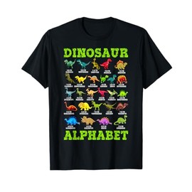 Types of Dinosaurs Alphabet A-Z ABC Dino Boys Kids Girls T-Shirt