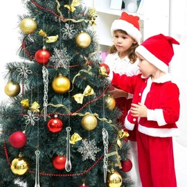 40 Pcs Christmas Snowflake Decorations Christmas Tree Acrylic Crystal Hanging Pendant Snowflakes Ornaments Clear Droplet Prism Decor for Xmas Wedding Festival Home Party Event