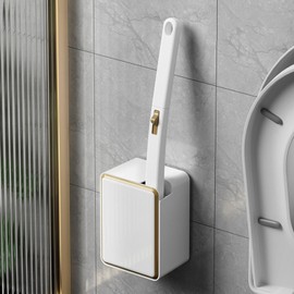 Disposables Toilet Brush with Liquid Wall-Mounted Tool for Bathroom Replacement Brush Head Access