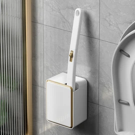 Disposables Toilet Brush with Liquid Wall-Mounted Tool for Bathroom Replacement Brush Head Access