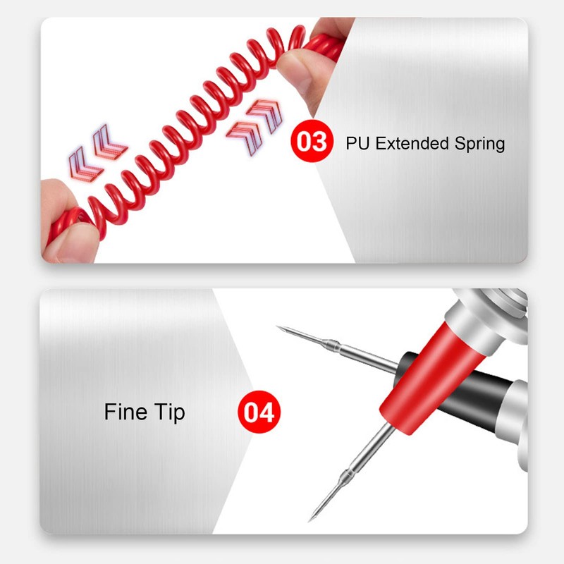 Multimeter Test Extended Spring 56cm Fine Brass Tip Wire Piercing