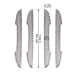 4Pcs Universal Real Carbon Fiber with 2mm Twill Woven Texture Door Edge Guard Paint Scratch Bumper Protector Anti Door Slam Silver Protective Pad Sticker Film for SUV Truck