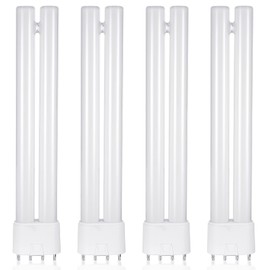 Kittmip 4 Pack 18W Bug Zapper Replacement Bulb, H Shaped Twin Tube Bulbs with 4 Pin Base 18W Bug Zapper Lamp for Indoor Outdoor, 8.6 Inch