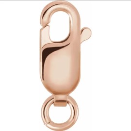 JewelryMaven 10mm 14k Solid Rose Gold Lobster Chain Necklace Bracelet Clasp with jump ring