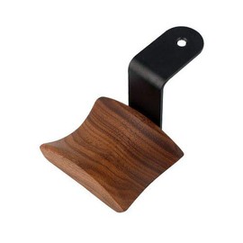 KiaoTime Headphone Hanger Holder - Walnut Wood Headset Stand, Universal Fit (Under-Desk Mount)