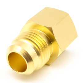 AHFMANG 3PCS Brass Flare Tube Fitting Coupling 3/8" Male Flare x 3/8" NPT Female Pipe Connector Gas Adapter