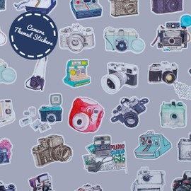 Navy Peony Camera Sticker Pack and Travel Sticker Waterproof Stickers for a Vintage Suitcase Stickers for Phone and Laptop Sticker Cool Stickers for Scrapbook and Notebook