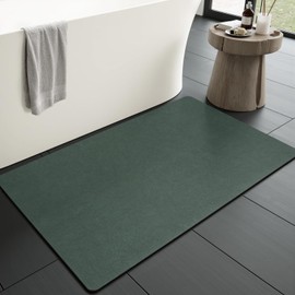 MontVoo Bath Mat Rug for Bathroom-Bathroom Mat Bathroom Rug Non Slip Absorbent Quick Dry Bathmat Shower Mats-Bathroom Floor Mats in Front of Bathtub Sink Washroom Mat DarkGreen 61x91CM