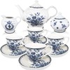 BTaT- Blue Dream Tea Set, Tea cups (8oz), Tea Pot