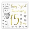 Hunts England - 15th Wedding Anniversary Card - Happy Crystal