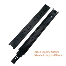 Full Extension Drawer Slide, Tiberham 250 mm Ball Bearing Drawer Runner, Heavy Duty Side Mount Drawer Rail (Pack of 2)