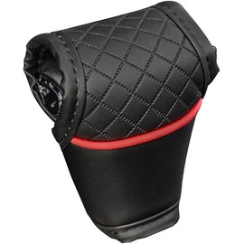 Funda de piel sintética para palanca de cambios de auto, protector antideslizante para perilla de palanca de cambios para transmisión automática y manual, accesorio de moldura interior, negro (negro