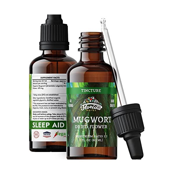 Mugwort Extract – Natural Sleep Drops - Liquid Supplement - Organic Mugwort Tincture - Made in USA - 2oz