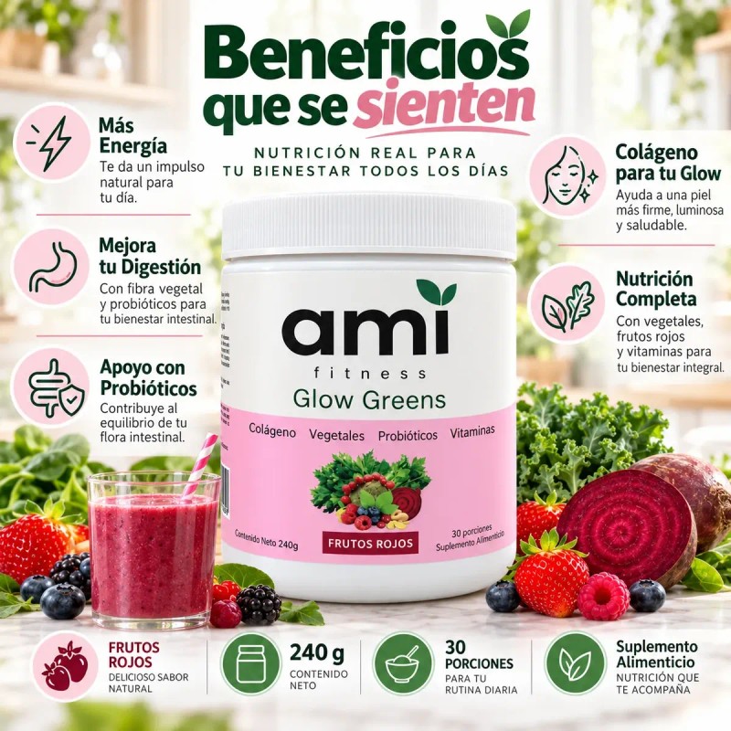 Polvo Vegetal Con Colágeno 240 G Para 30 Porciones Nutrición