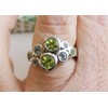 Peridot and Blue Topaz Gemstone Cocktail Sterling Silver Ring US