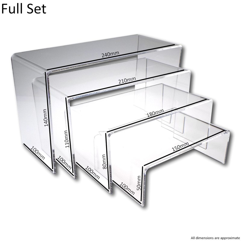 EPOSGEAR Nesting Plinths Clear or Coloured Acrylic Plastic Retail Riser