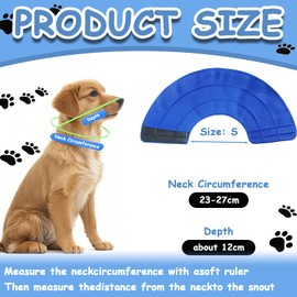 Dog Cone Collar, Buster Collars for Dogs and Cats, Anti-Bite Collar, Adjustable Breathable Recovery Collar, Protective Head Cone, Puppy Quick Healing Dog Cone (Blue Size S)