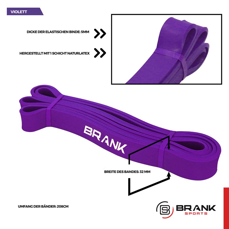 BRANK SPORTS Elastic Purple Band for Sports, Strength Training and