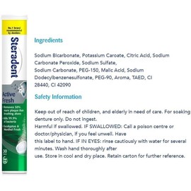 Steradent Active Fresh Denture Cleaning Tablets 30 - Daily Denture Cleaning Bundle Tablets