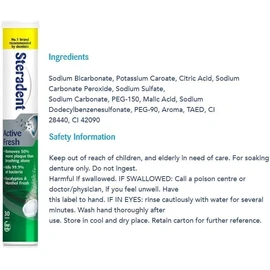 Steradent Active Fresh Denture Cleaning Tablets 30 - Daily Denture Cleaning Bundle Tablets