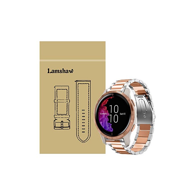 for Garmin Venu Band, LvBu Quick Release Stainless Steel Metal