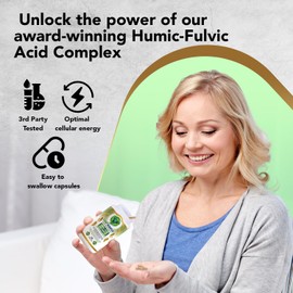Humic and Fulvic Acid Supplement 120 vcap Leafsource | Trace Minerals Organically Bounded | Perfect Humic to Fulvic Ratio | Supports Good Health, Joint Health, Cold Water Extracted North American Harvested