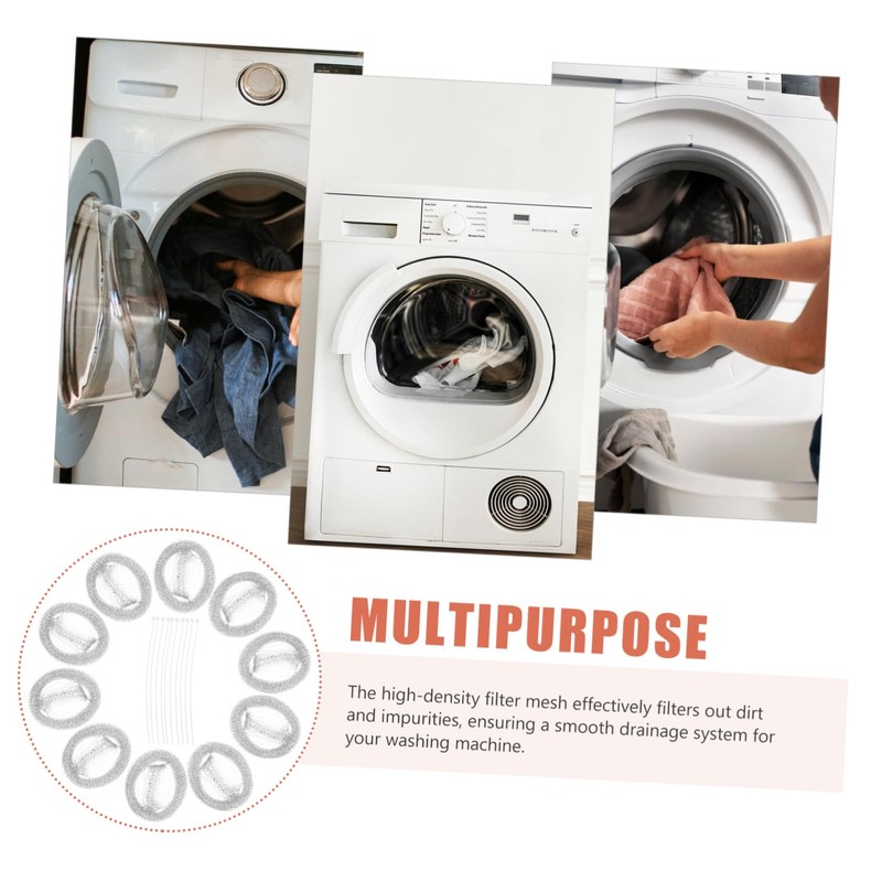 SHOWERORO Lint Catcher for Washing Machine 10 Stainless Steel Traps