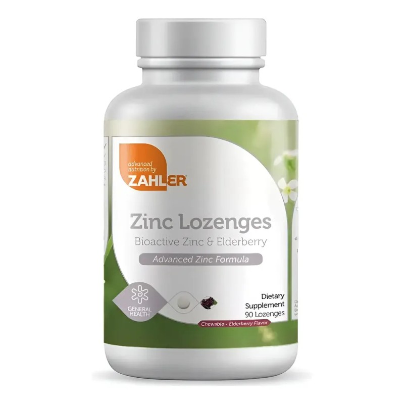 Zahler Zinc Lozenges Antioxidante Sabor Saúco Inmunológico 90 Pastillas