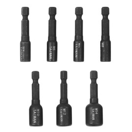 7 x Tap Adapter, M4-M14 1/4 Inch, Hexagonal Shank Machine Tap, Square Driver Adapter for Drill