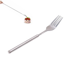 JAMAKALA Telescopic Fork, 22 to 64 CM Extendable Long Handle Fork, Stainless Steel Retractable Dinner Fork, Adjustable BBQ Long Handle Fork Telescopic Extendable Dinner Fruit Dessert Fork