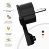 Safety angle plug, extra flat with bracket, plastic, 8 mm