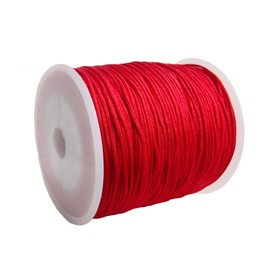 Cordón de nailon de 0,8 mm, hilo de moldura para nudos chinos, collares, fabricación de joyas, macramé, cuentas, pulseras, 110 yardas (rojo)