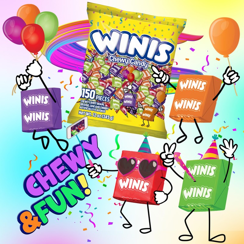 Winis Chewy Candy Original Variety Bag - Taffy Candies 150
