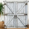 Rustic Wooden Barn Door Shower Curtain, 72x72 Inch, White