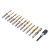 13Pcs/Set Combination Drill Tap High Speed Steel Titanium Plated Hex